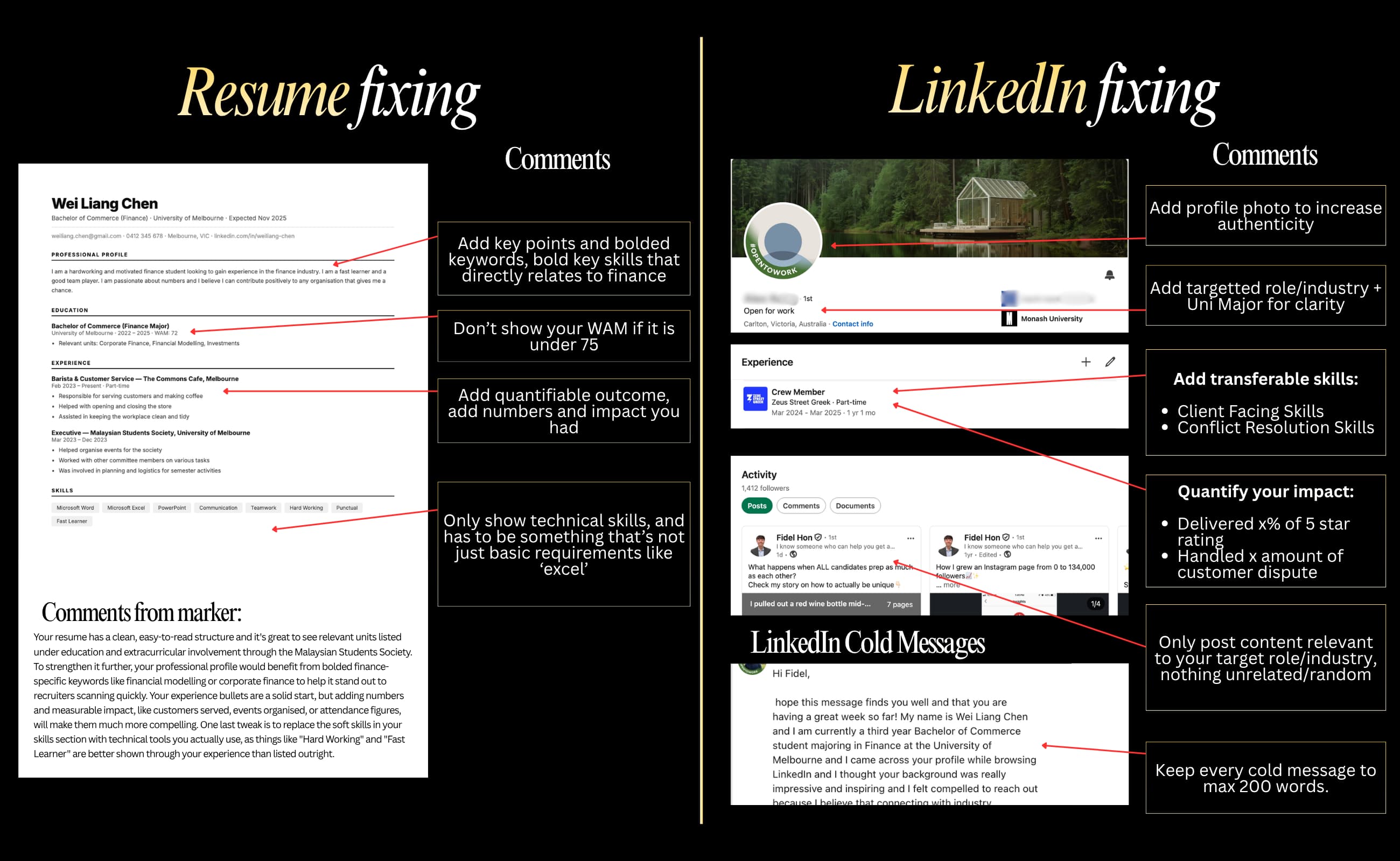 Resume annotation feedback